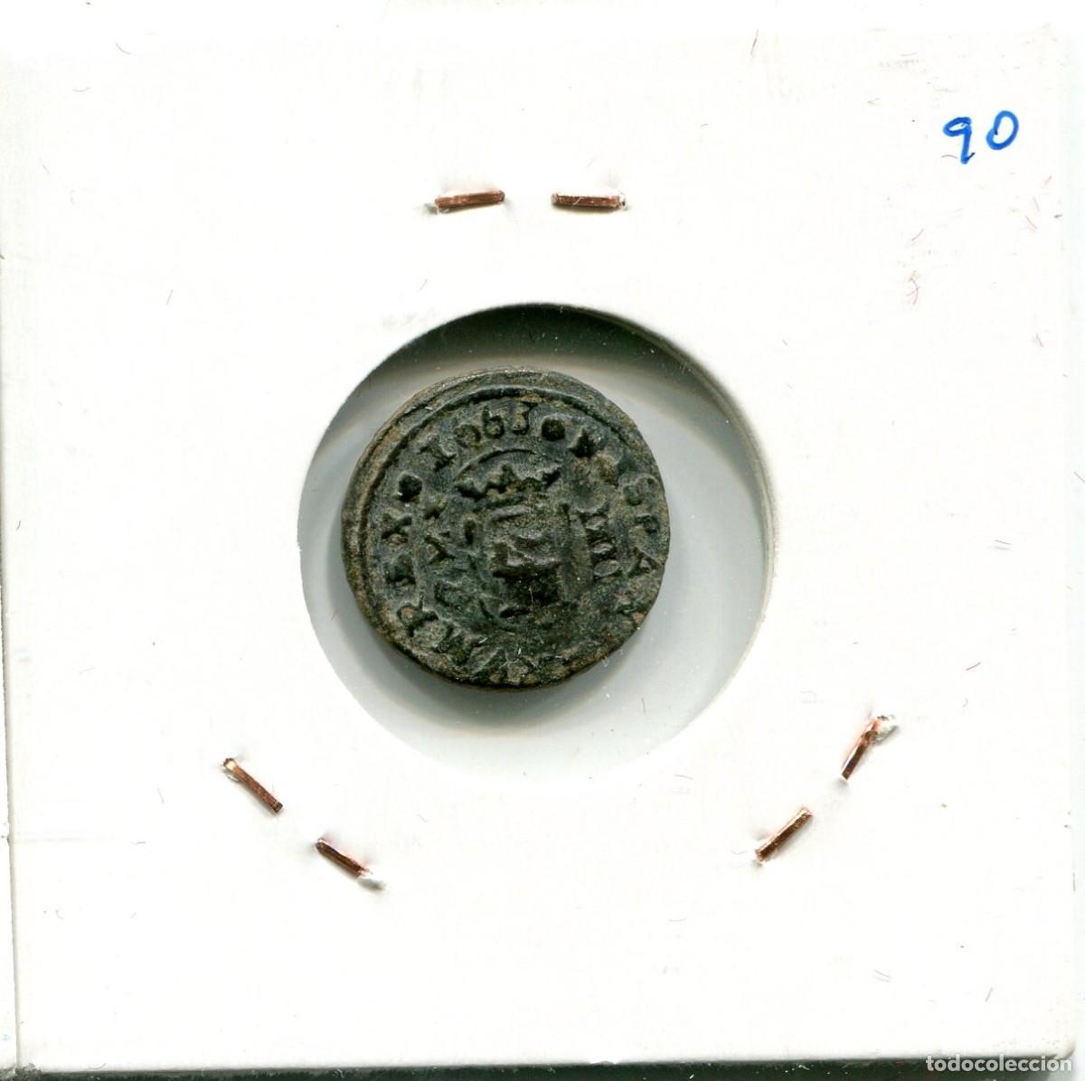 Monedas de Espa&ntilde;a: 4 MARAVEDIS FELIPE IV A&Ntilde;O 1663 CUENCA ( MES3690 ) - Foto 2