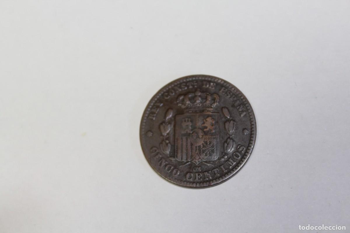 Monedas de Espa&ntilde;a: 5 CENTIMOS de 1877 OM XC 71 ESPA&Ntilde;A en MBC - Foto 2