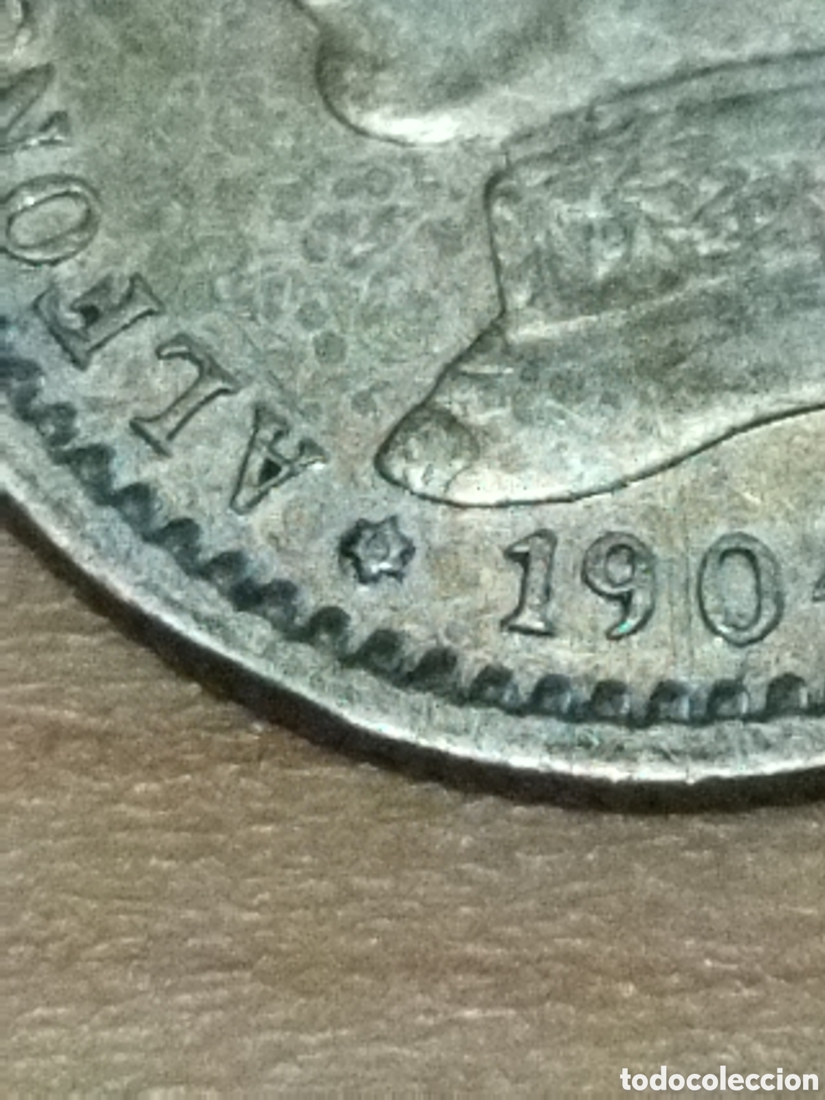 Monedas de Espa&ntilde;a: Moneda de plata de 50 c&eacute;ntimos de 1904 0-4 ebc 2,46 grs - Foto 2