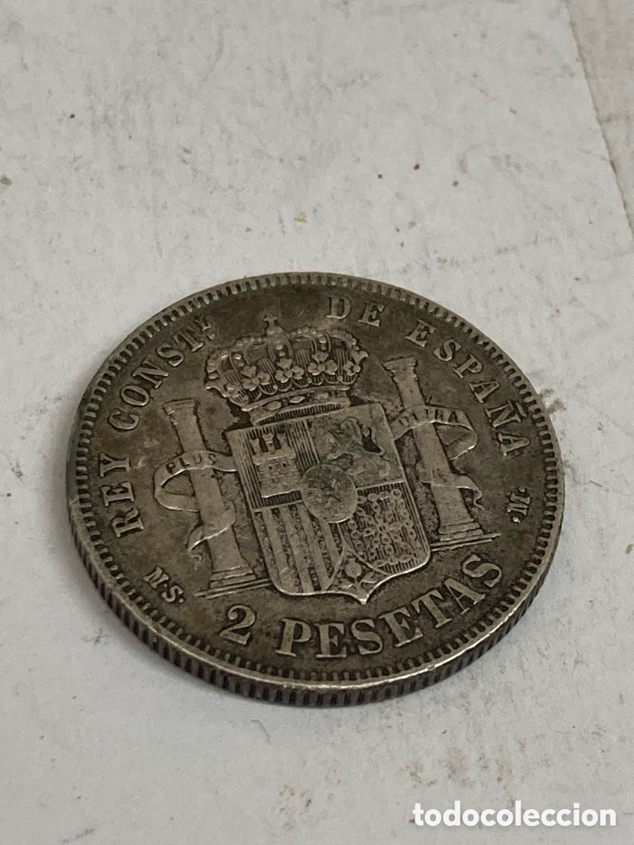 Monedas de Espa&ntilde;a: Moneda de plata 2 pesetas 1882/M40 - Foto 2