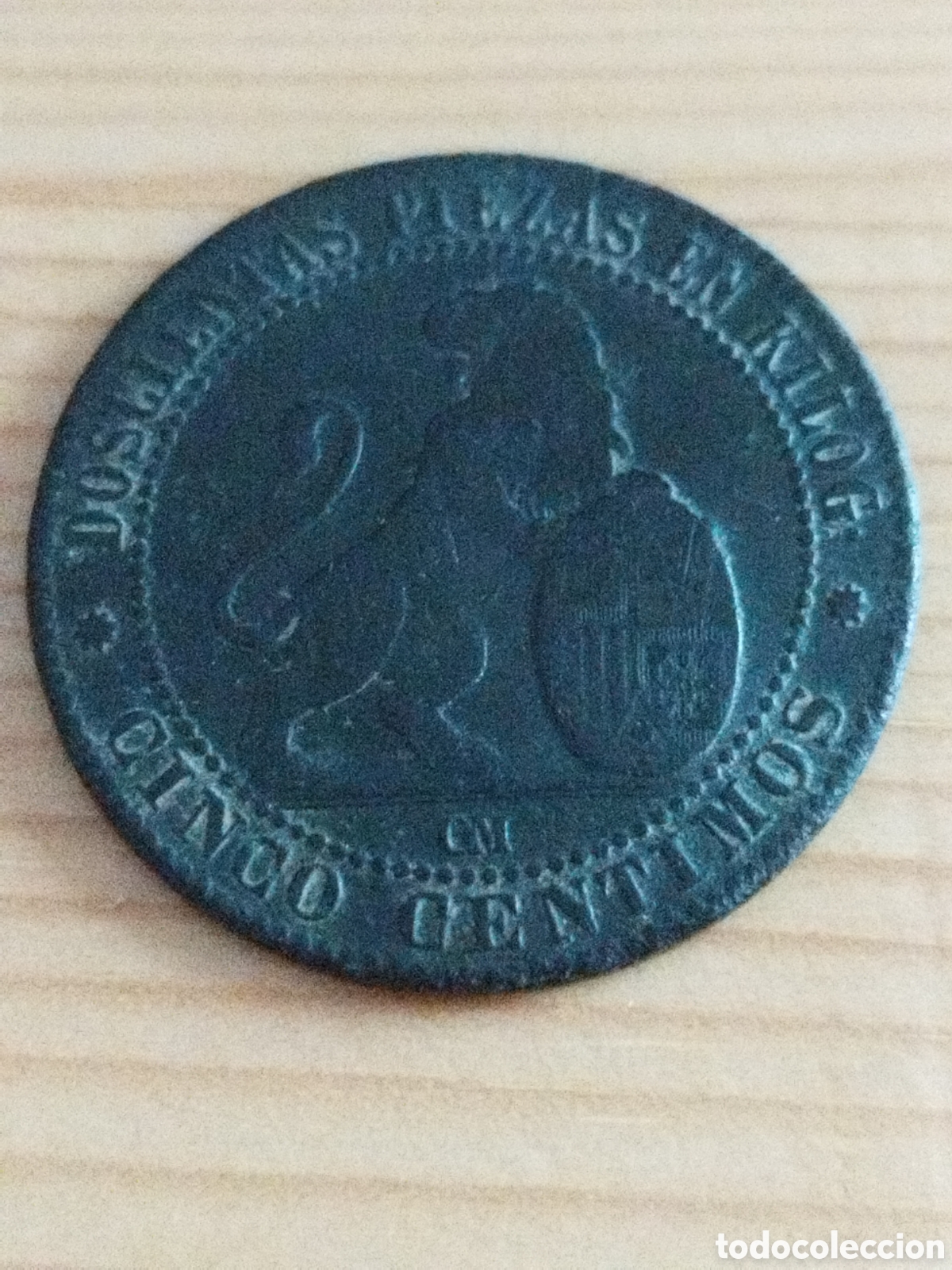 Monedas de Espa&ntilde;a: Moneda de 5 c&eacute;ntimos de 1870 km#662 - Foto 1
