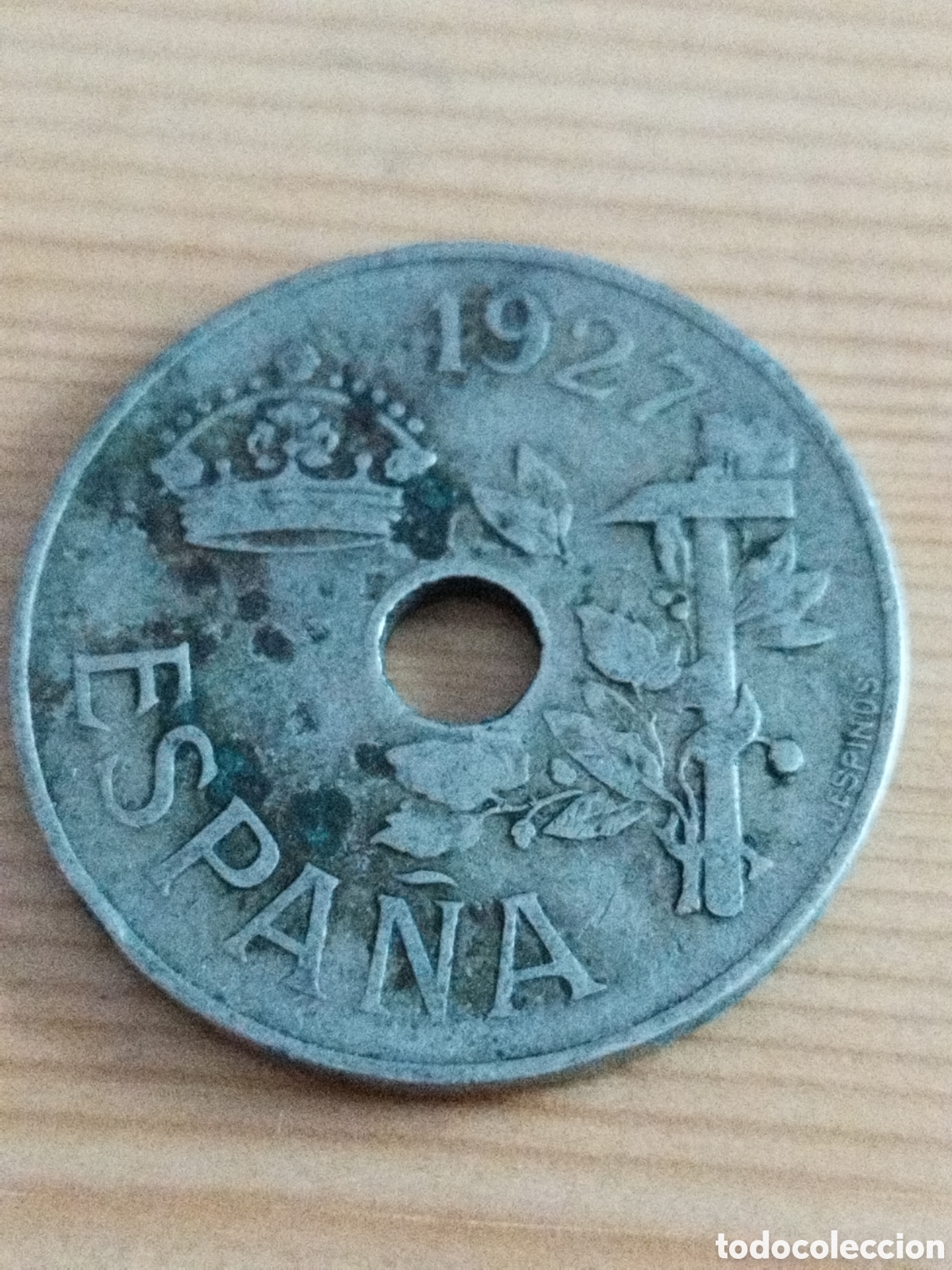 Monedas de Espa&ntilde;a: Moneda de 25 c&eacute;ntimos de 1927 Alfonso XIII - Foto 2