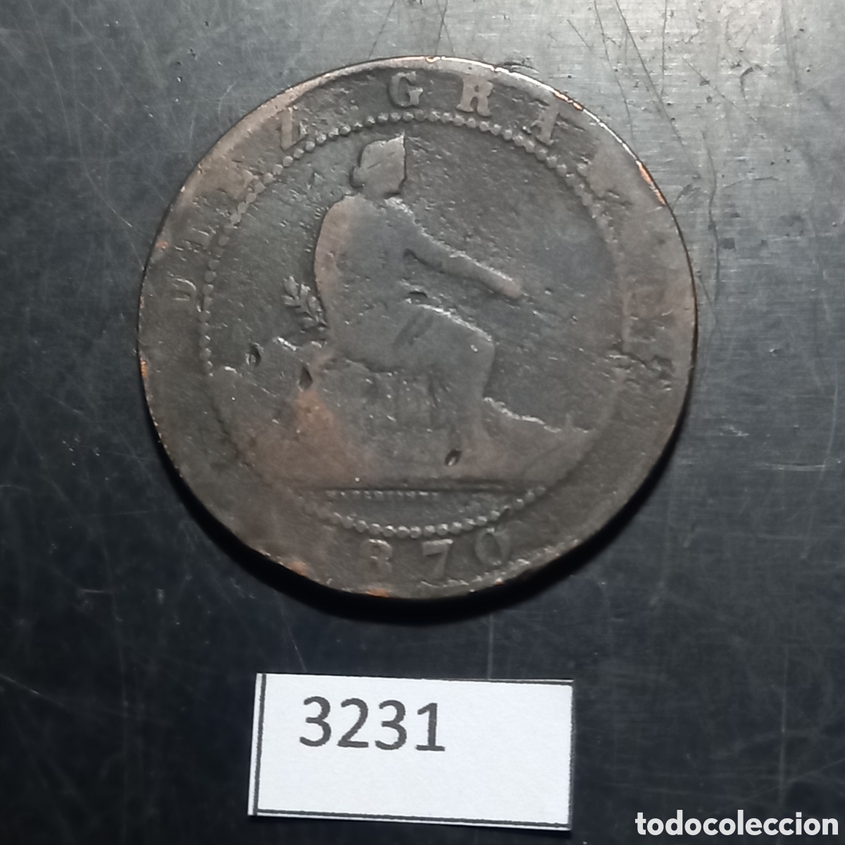 Monedas de Espa&ntilde;a: Espa&ntilde;a 10 c&eacute;ntimos 1870 - Foto 2