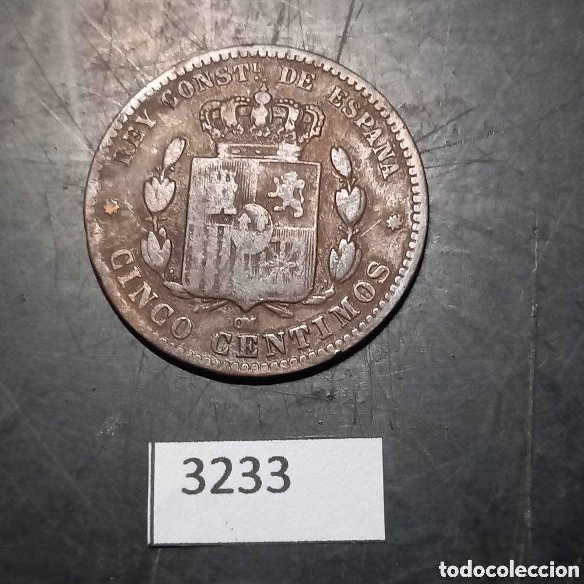 Monedas de Espa&ntilde;a: Espa&ntilde;a 5 c&eacute;ntimos 1877 - Foto 2