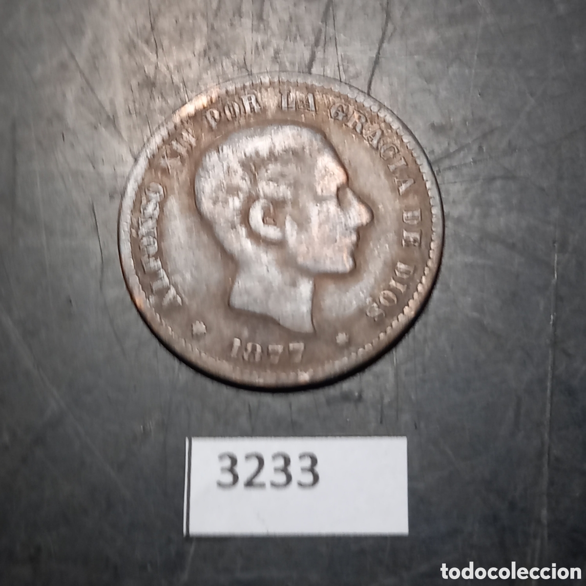Monedas de Espa&ntilde;a: Espa&ntilde;a 5 c&eacute;ntimos 1877 - Foto 1