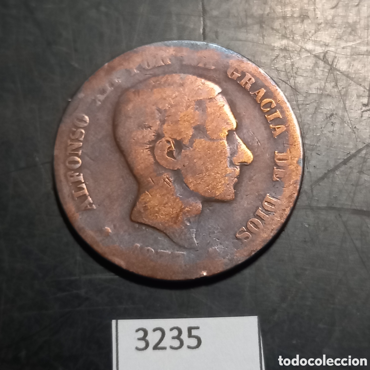 Monedas de Espa&ntilde;a: Espa&ntilde;a 10 c&eacute;ntimos 1877 - Foto 1