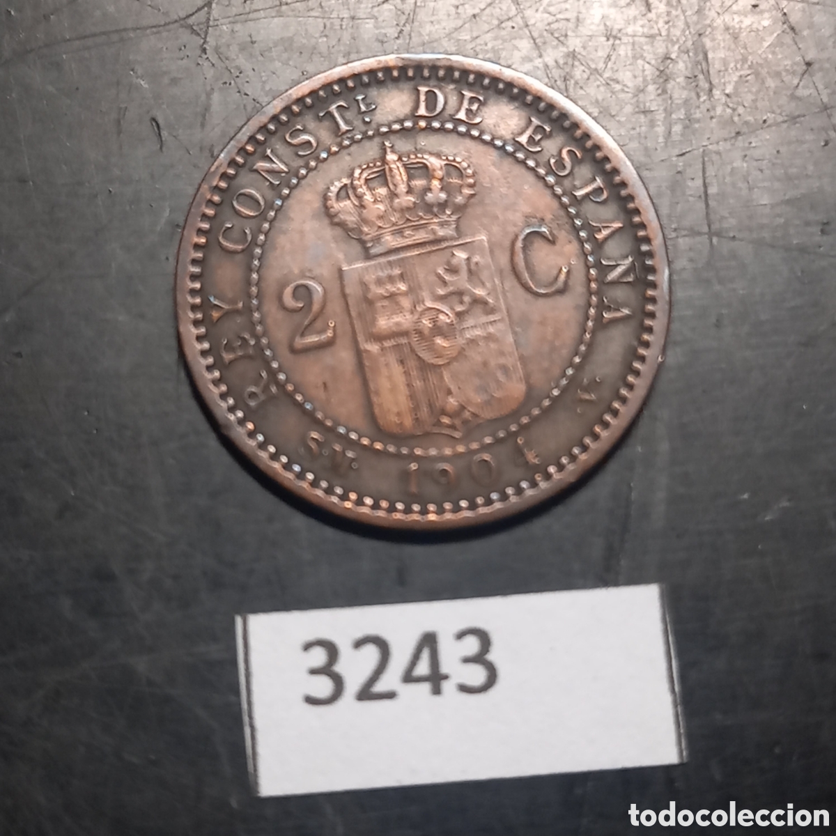 Monedas de Espa&ntilde;a: Espa&ntilde;a 2 c&eacute;ntimos 1904 - Foto 2