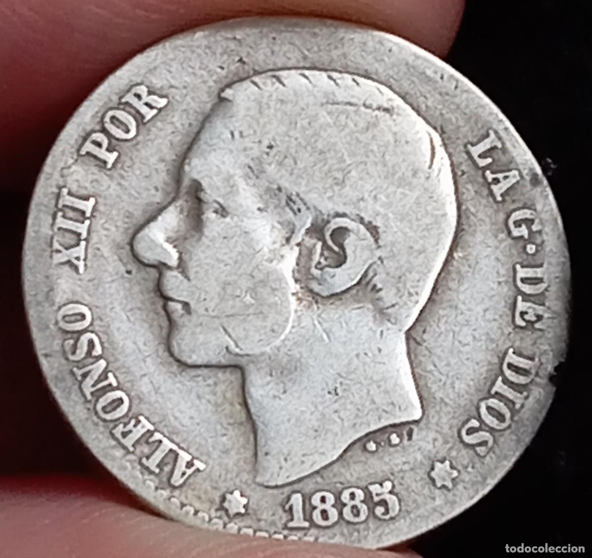 Monedas de Espa&ntilde;a: Alfonso XII 1 peseta 1885 - Foto 1
