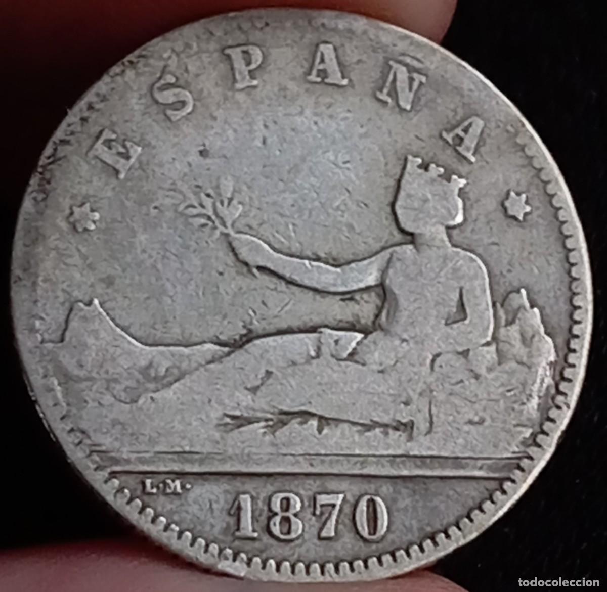Monedas de Espa&ntilde;a: Espa&ntilde;a 1 peseta 1870 - Foto 1
