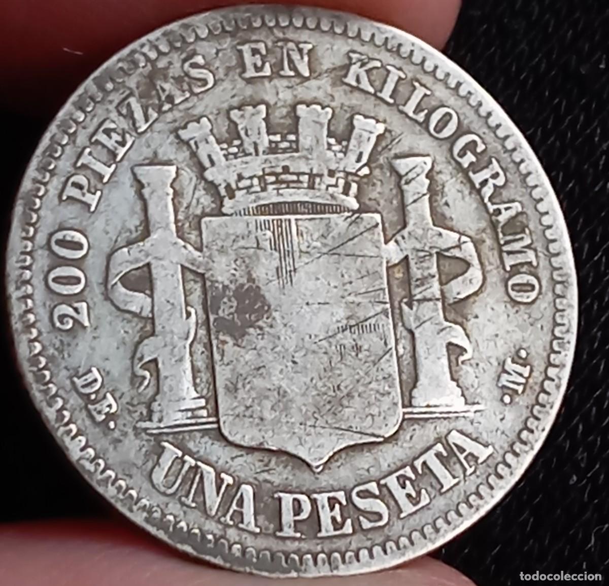 Monedas de Espa&ntilde;a: Espa&ntilde;a 1 peseta 1870 - Foto 2