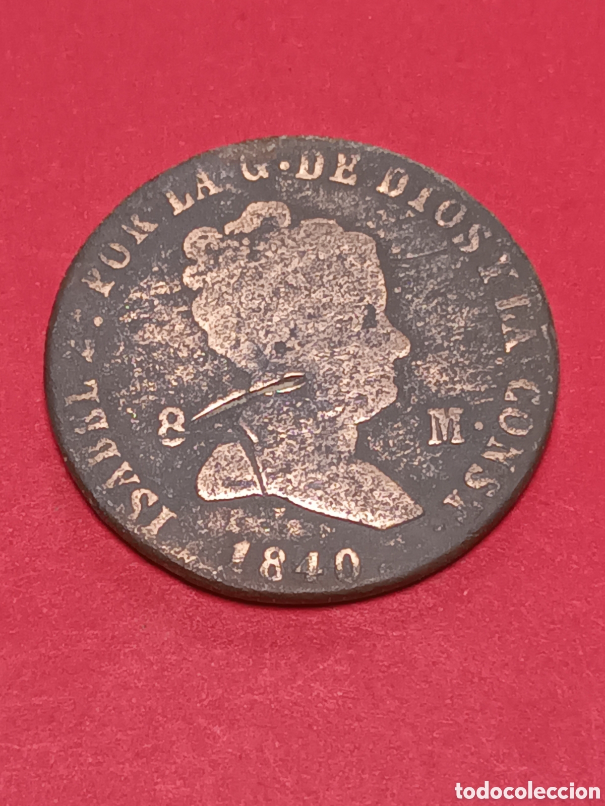 Monedas de Espa&ntilde;a: ISABEL II. 8 MARAVED&Iacute;S DE 1840. SEGOVIA. - Foto 1