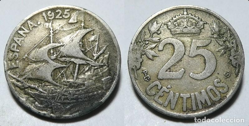 Monedas de Espa&ntilde;a: Moneda de Alfonso XIII 25 C&eacute;ntimos 1925 - Foto 1