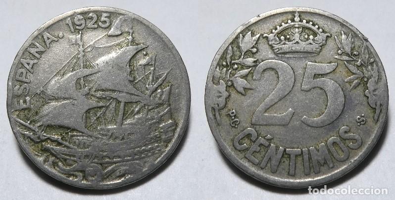 Monedas de Espa&ntilde;a: Moneda de Alfonso XIII 25 C&eacute;ntimos 1925 - Foto 1