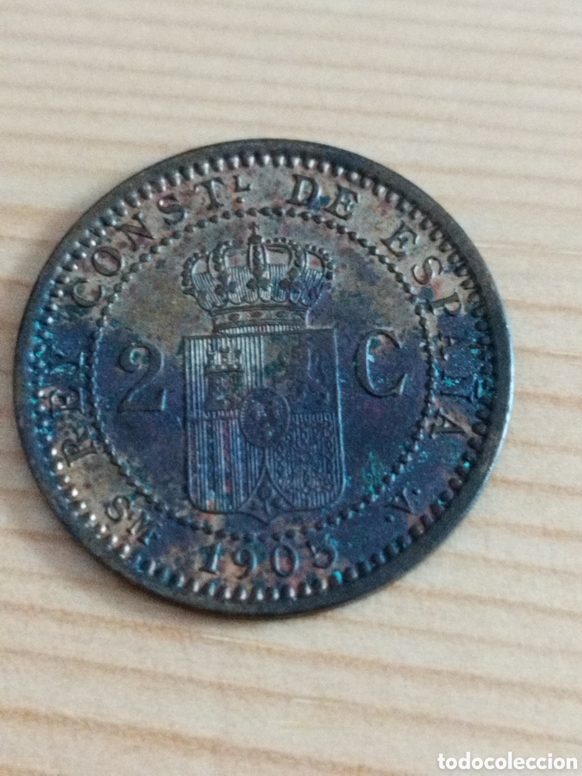 Monedas de Espa&ntilde;a: Alfonso XIII 2 c&eacute;ntimos de 1905 km#722 - Foto 2