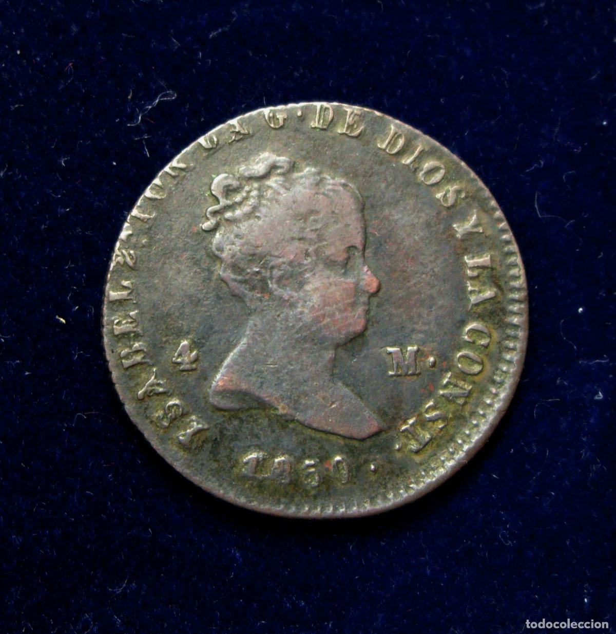 Monedas de Espa&ntilde;a: ISABEL II - 4 MARAVEDIS - 1850 JUBIA - Foto 1