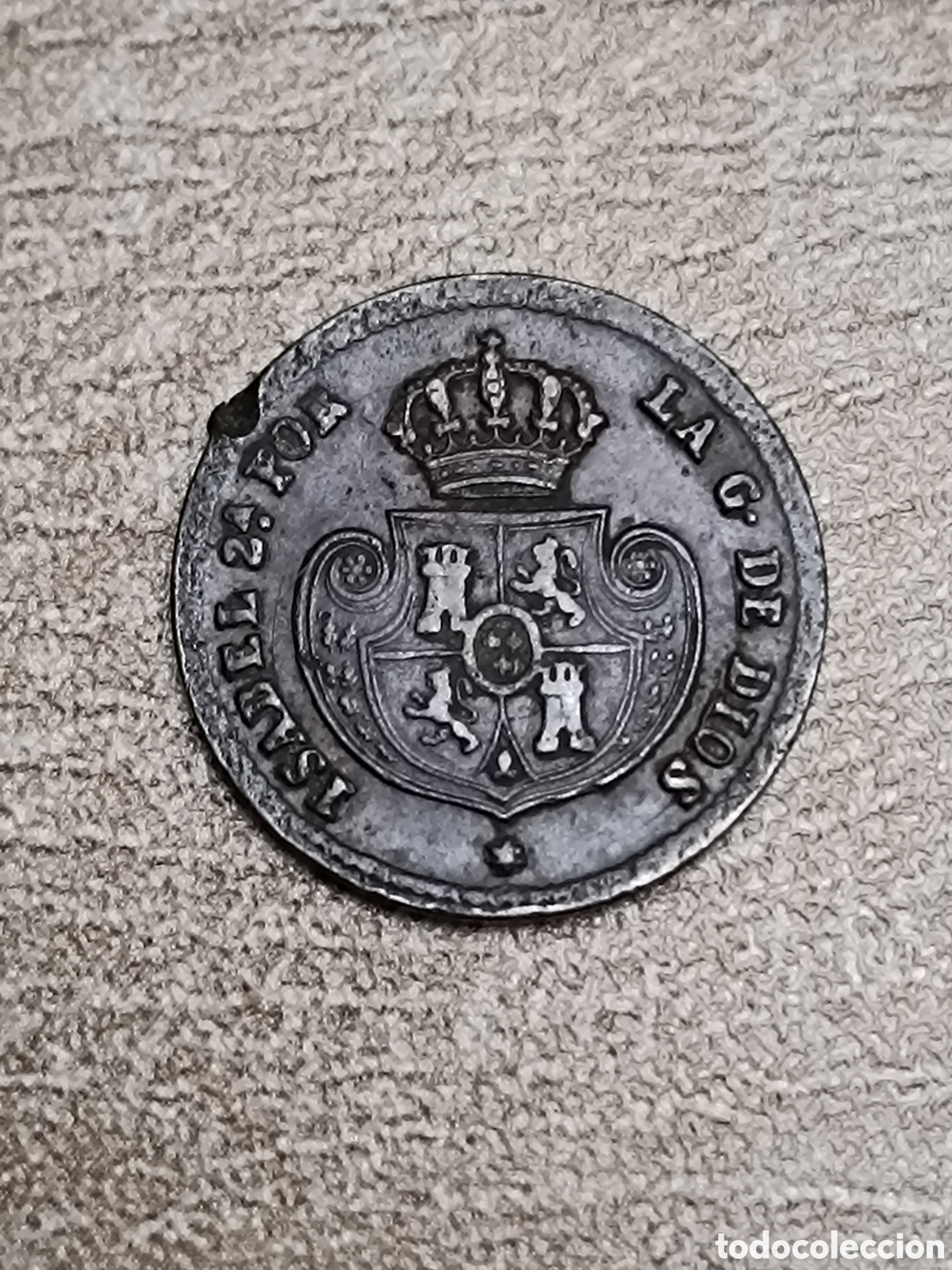 Monedas de Espa&ntilde;a: 1 d&eacute;cima de real 1853 Isabel II Segovia - Foto 1