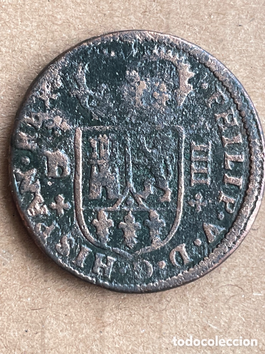 Monedas de Espa&ntilde;a: Moneda de FELIPE V 1720. / 4 Maravedis - Foto 2