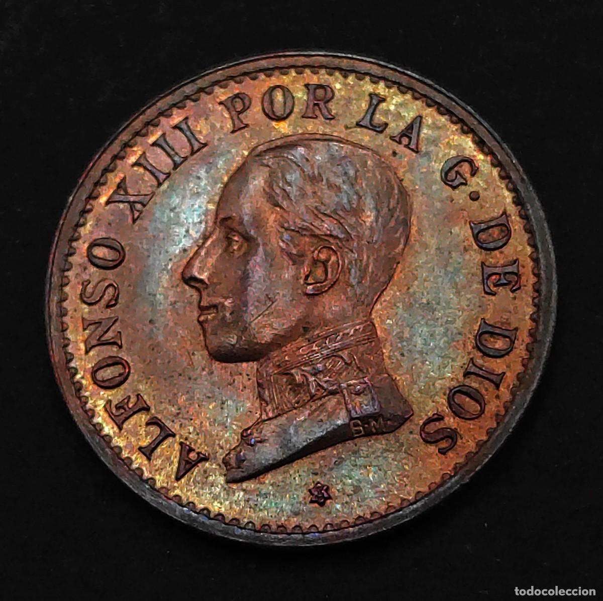 Monedas de Espa&ntilde;a: MONEDA ALFONSO XIII 1 CENTIMO 1913 *3 PCV EBC - Foto 1