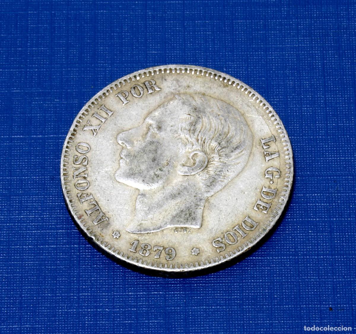 Monedas de Espa&ntilde;a: MONEDA DE 2 PESETAS ALFONSO XII 1879*79 - Foto 2