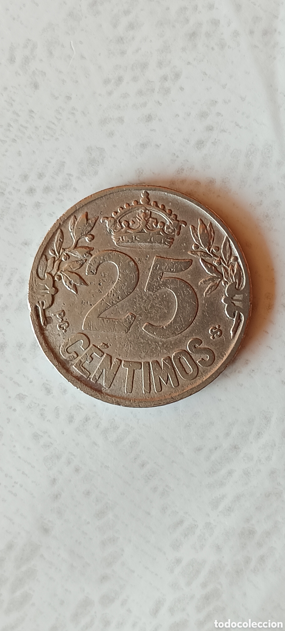 Monedas de Espa&ntilde;a: Moneda Espa&ntilde;a de 25 c&eacute;ntimos de 1925 - Foto 2