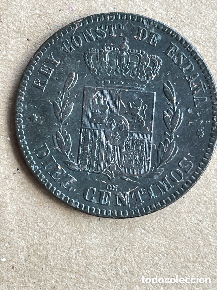 Monedas de Espa&ntilde;a: Moneda de ALFONSO XII. 1878 / 10 c&eacute;ntimos - Foto 2