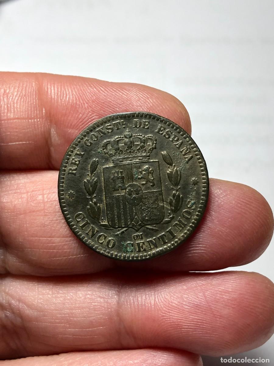 Monedas de Espa&ntilde;a: NT/ CINCO CENTIMOS 1877 ALFONSO XII (E333) - Foto 4