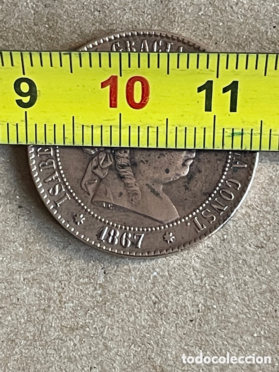 Monedas de Espa&ntilde;a: Moneda ISABEL II 1867 / 2 1/2 C&Eacute;NTIMOS DE ESCUDO - Foto 4