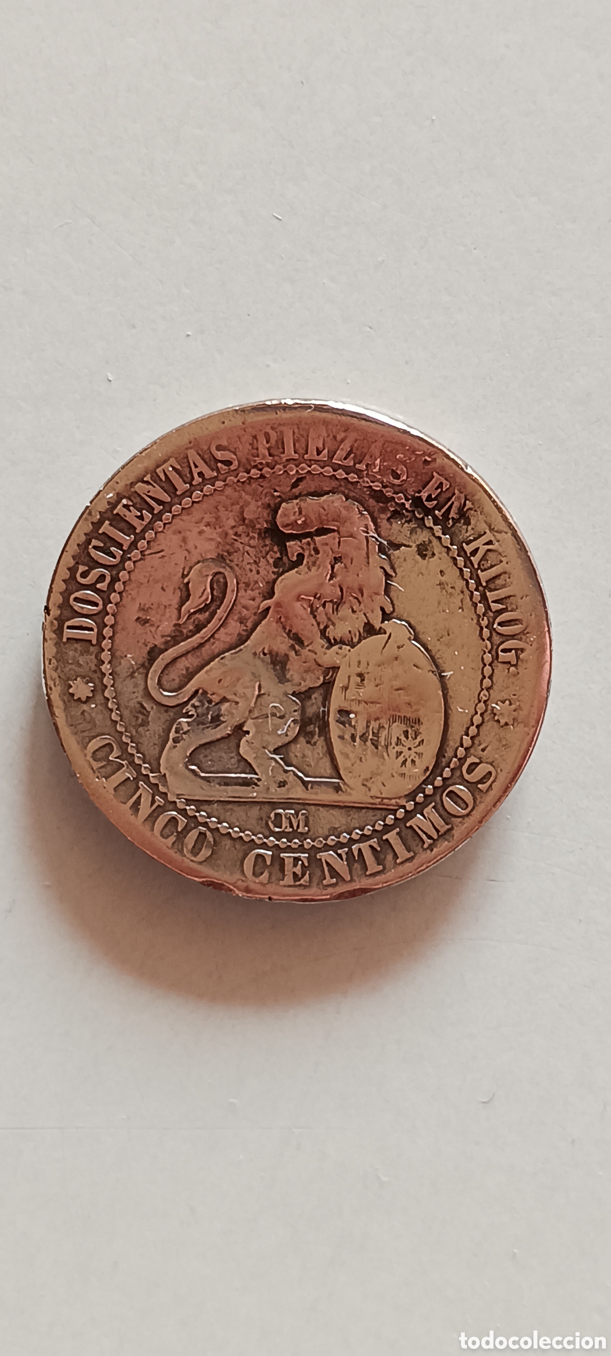 Monedas de Espa&ntilde;a: Monedas Espa&ntilde;a (2un.) de cobre de 5 c&eacute;ntimos 1870 - Foto 4
