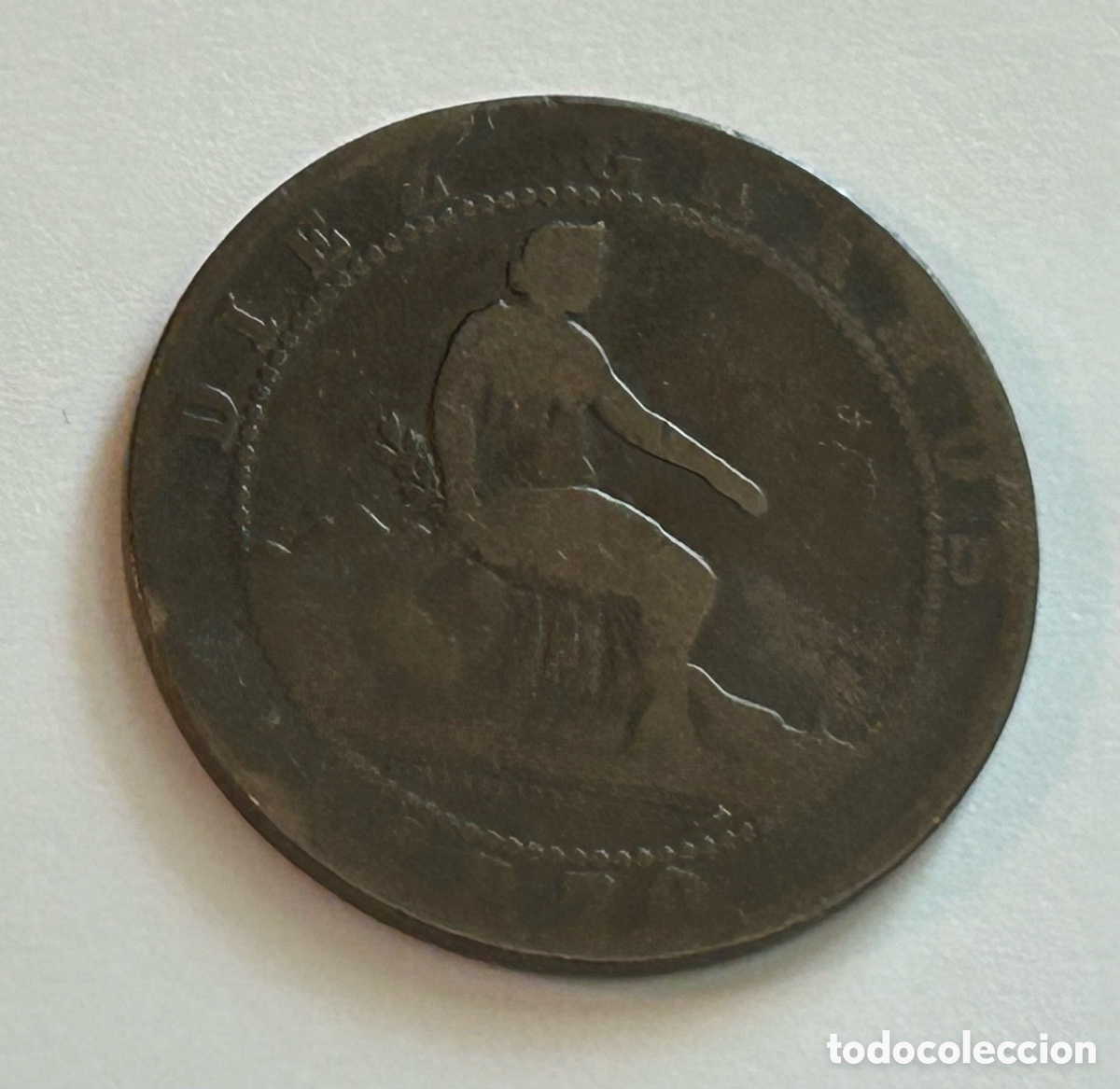 Monedas de Espa&ntilde;a: MONEDA DE DIEZ 10 C&Eacute;NTIMOS. 1870 - Foto 2