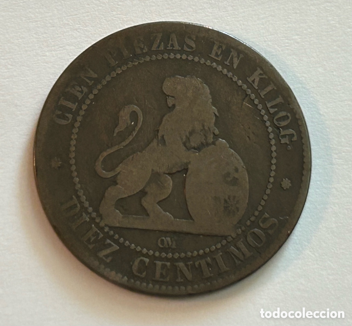 Monedas de Espa&ntilde;a: MONEDA DE DIEZ 10 C&Eacute;NTIMOS. 1870 - Foto 1