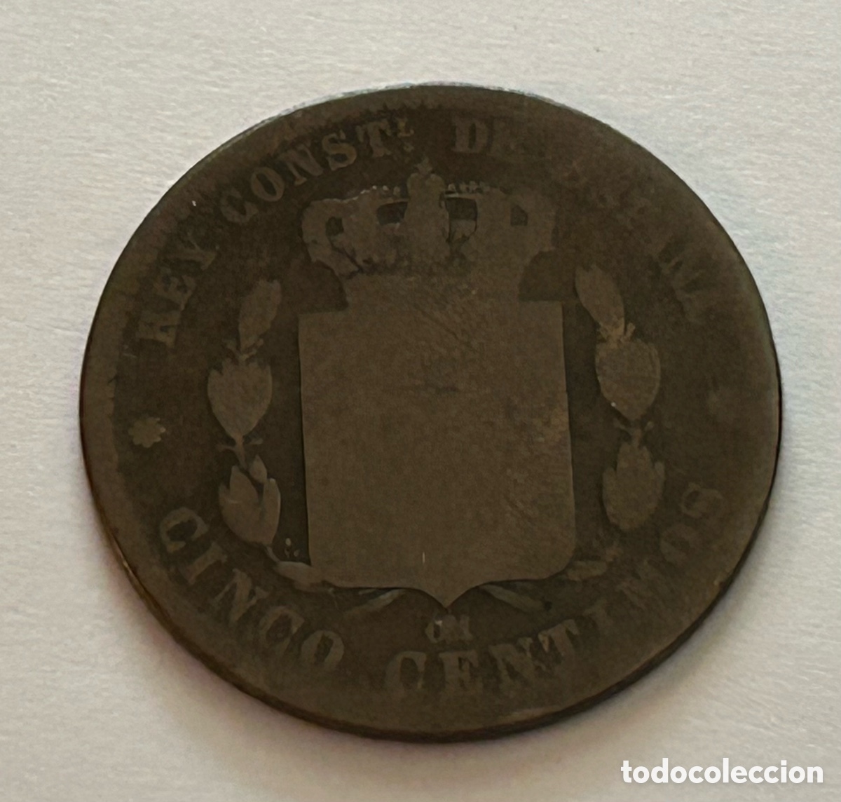 Monedas de Espa&ntilde;a: MONEDA DE CINCO 5 C&Eacute;NTIMOS. ALFONSO XII. 1877 - Foto 2
