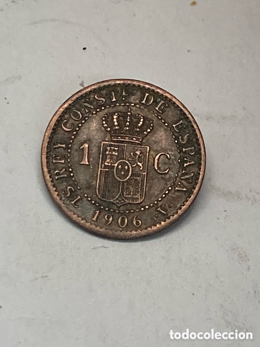 Monedas de Espa&ntilde;a: Moneda de 1 c&eacute;ntimo 1906 J64 - Foto 2