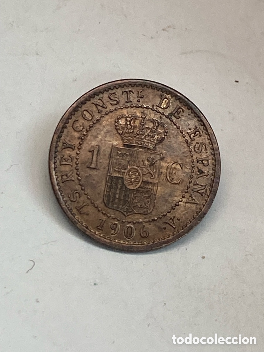 Monedas de Espa&ntilde;a: Moneda de 1 c&eacute;ntimo 1906 J64 - Foto 1