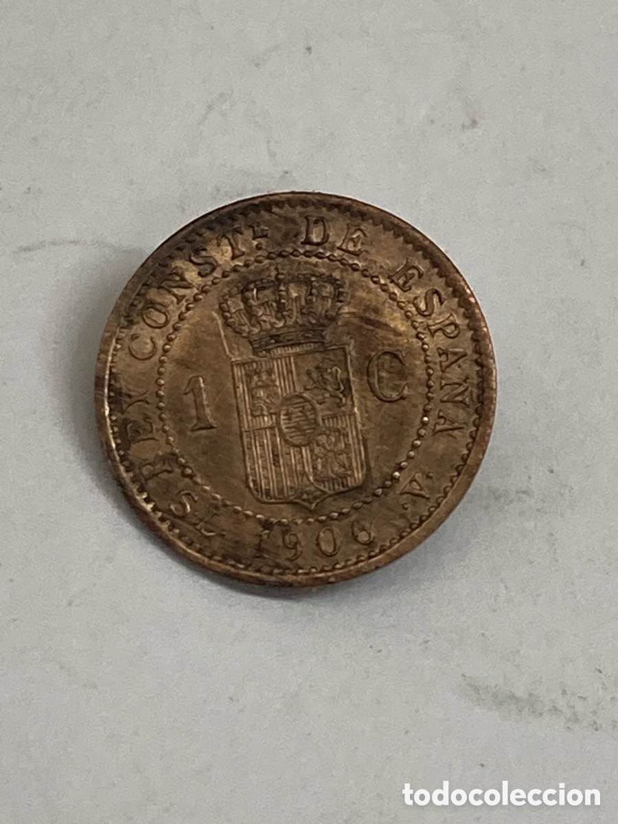 Monedas de Espa&ntilde;a: Moneda de 1 c&eacute;ntimo 1906 J64 - Foto 2