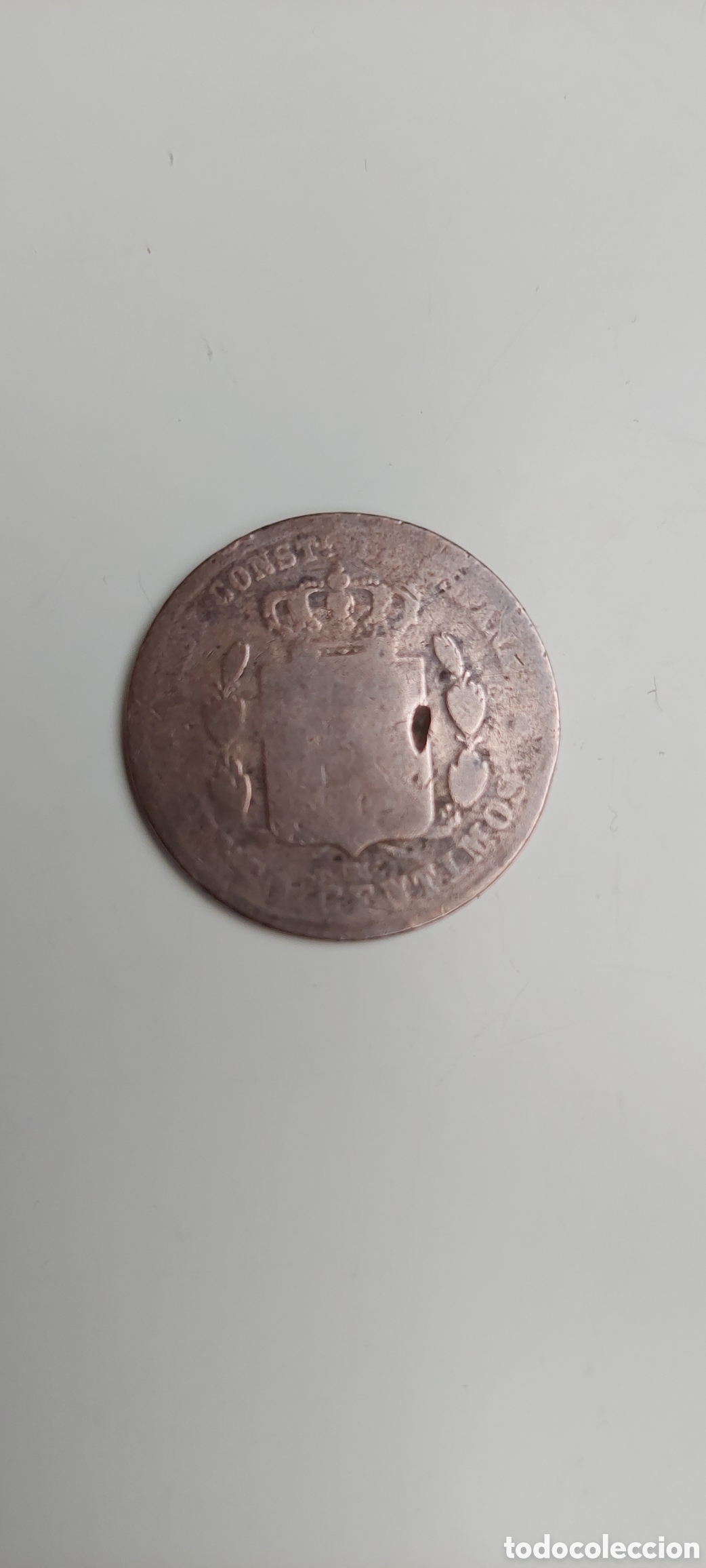 Monedas de Espa&ntilde;a: Alfonso XII 1877 5 Cent. - Foto 2