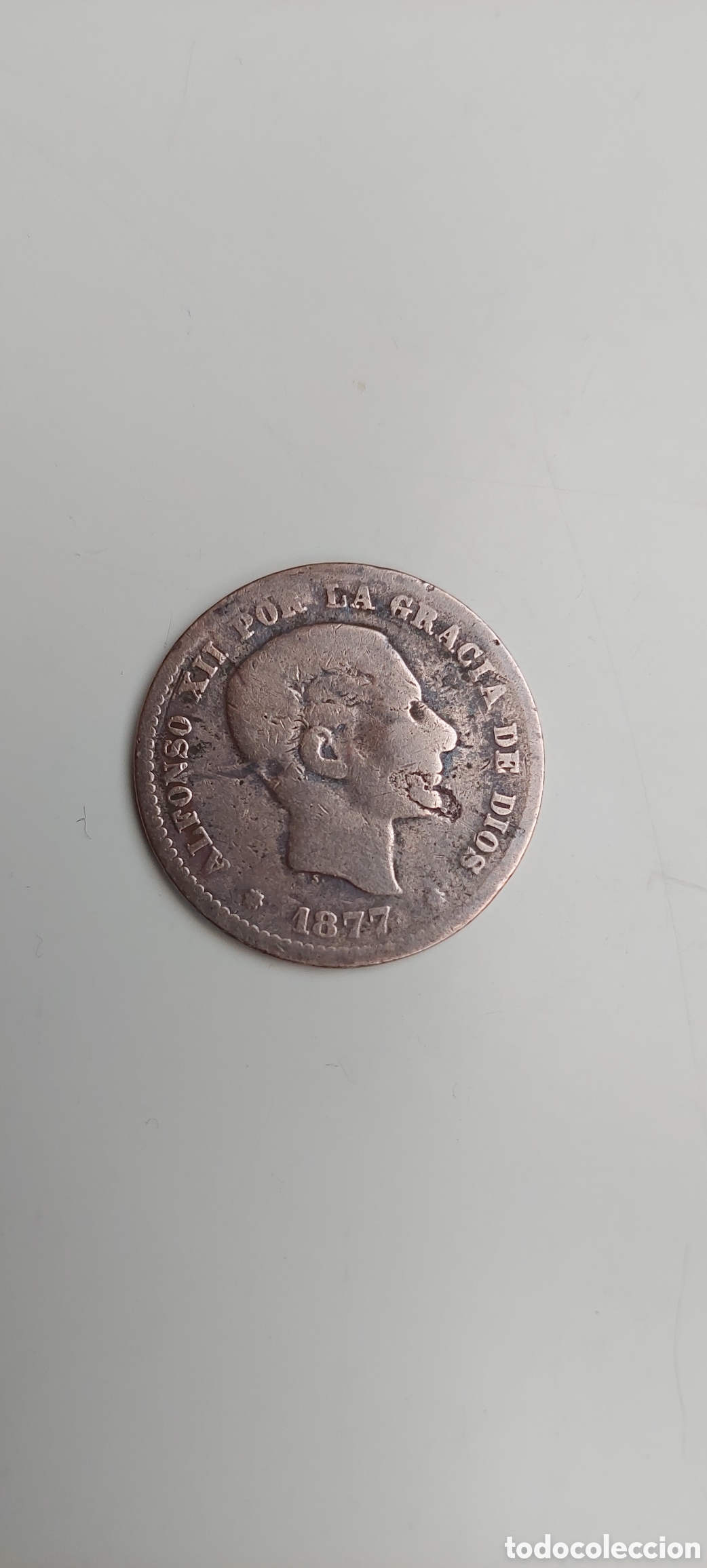 Monedas de Espa&ntilde;a: Alfonso XII 1877 5 Cent. - Foto 1