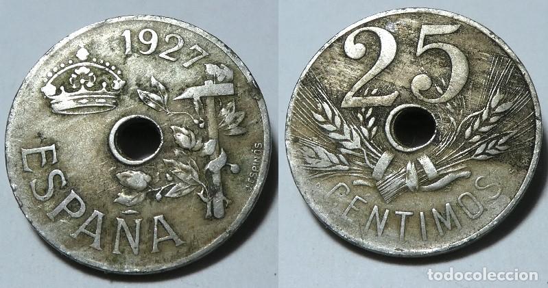 Monedas de Espa&ntilde;a: Moneda de 25 CENTIMOS. 1927 - Foto 1