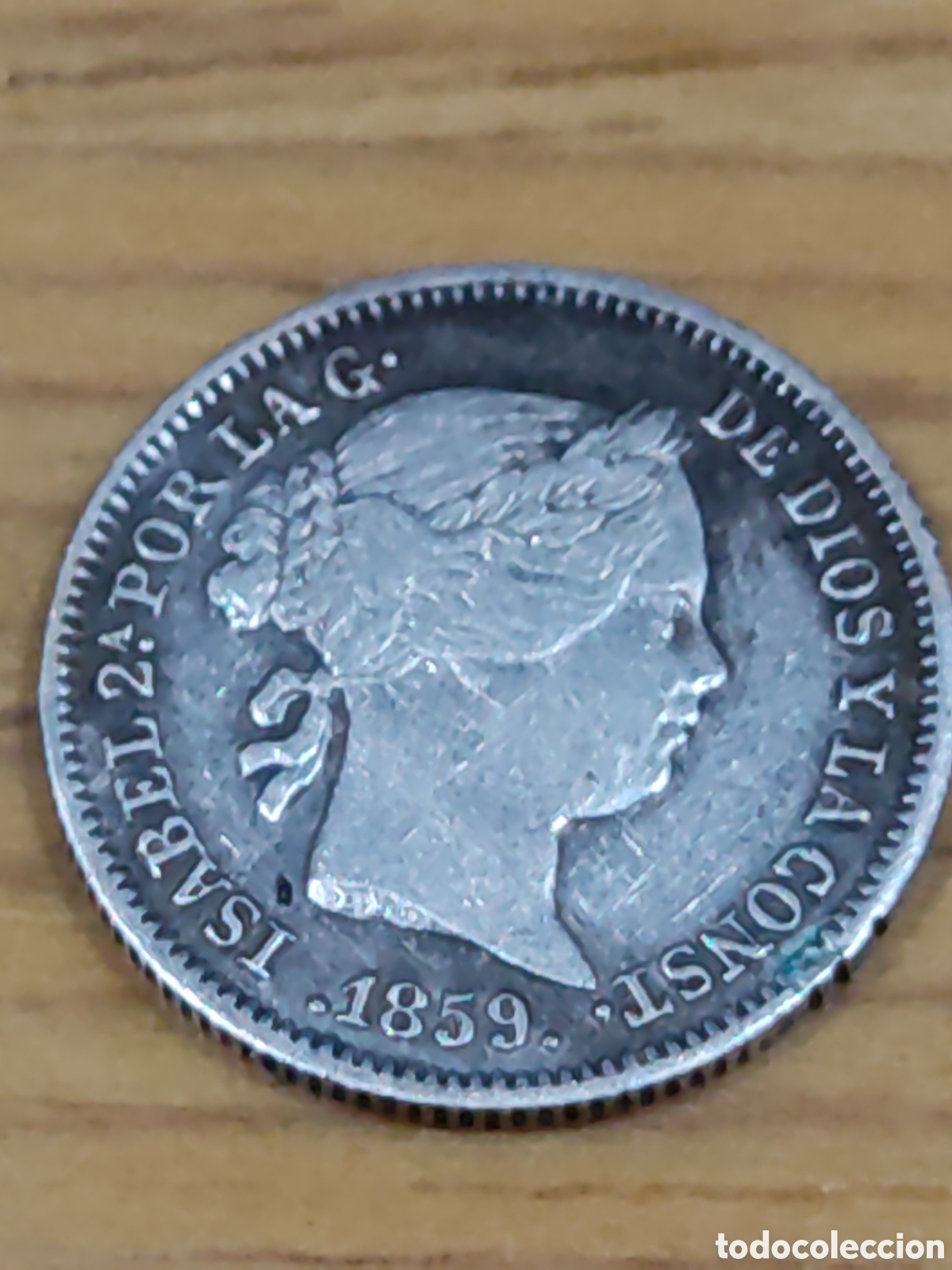 Monedas de Espa&ntilde;a: 1 real 1859 Isabel II - Foto 2