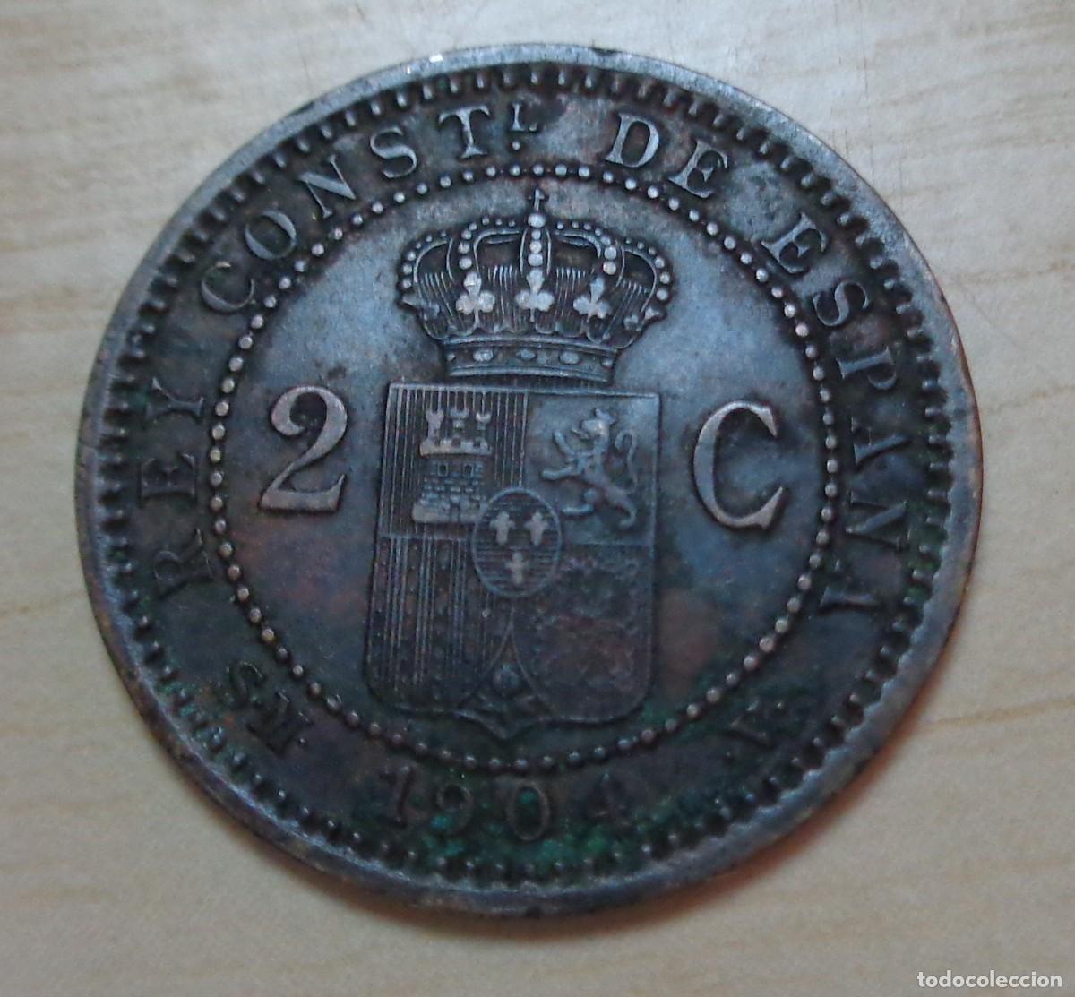 Monedas de Espa&ntilde;a: MONEDA: 2 CENTIMOS, 1904 - Foto 2