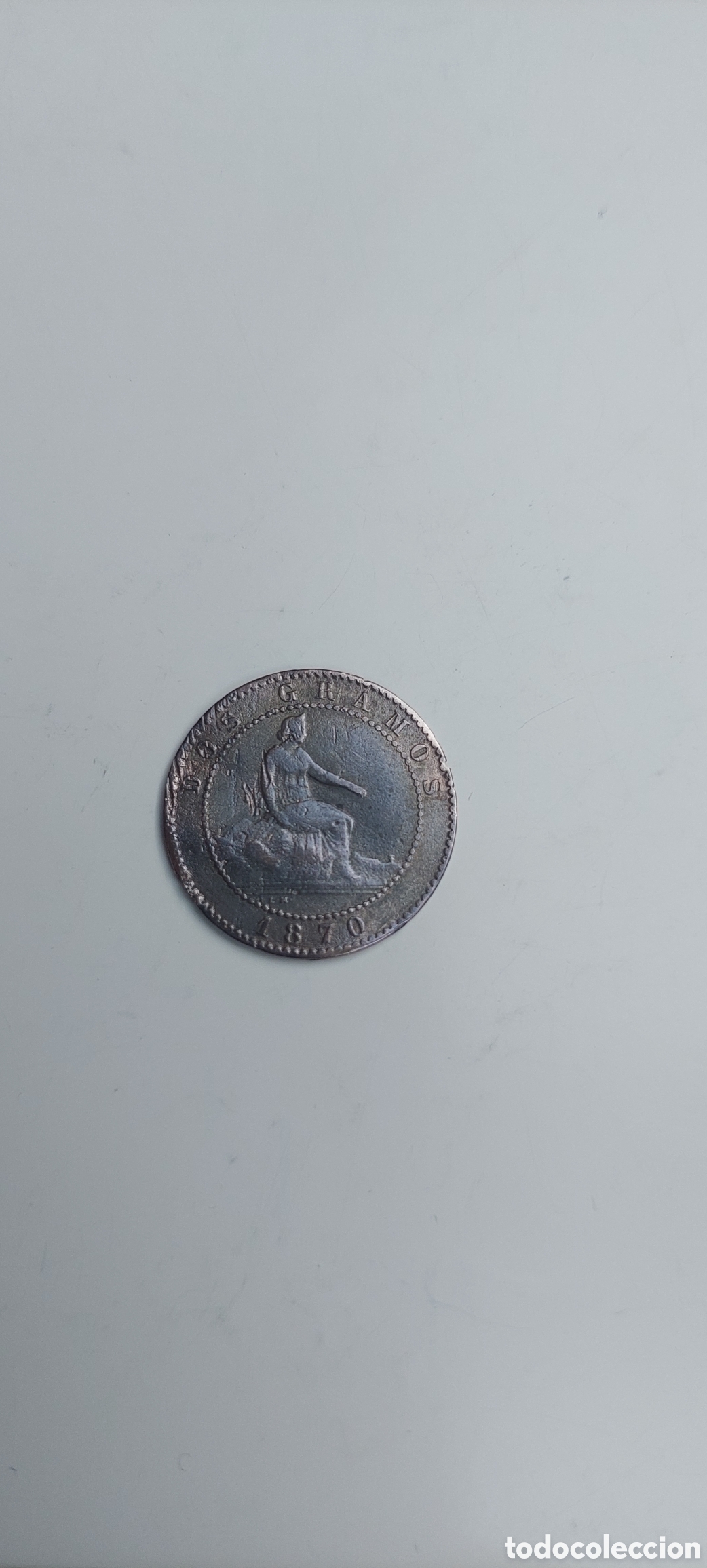 Monedas de Espa&ntilde;a: 2 Centimos 1870 Espa&ntilde;a. - Foto 2