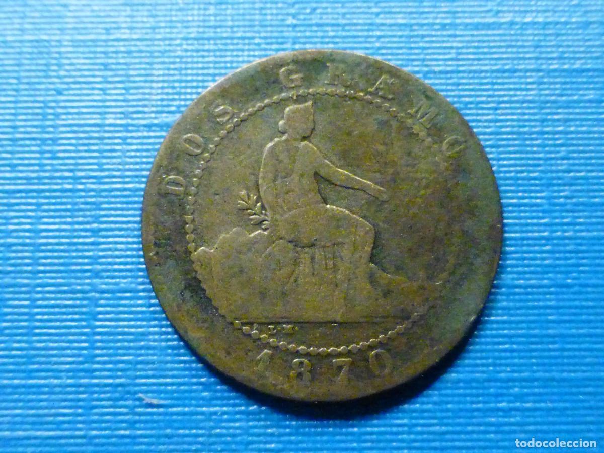 Monedas de Espa&ntilde;a: 2 C&eacute;ntimos, A&ntilde;o 1870, Cobre - Gobierno provisional - - Foto 1