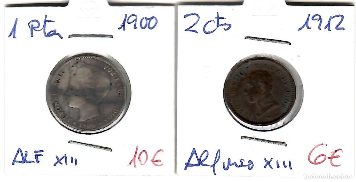 Monedas de Espa&ntilde;a: PAREJA DE MONEDAS ALFONSO XIII - Foto 1