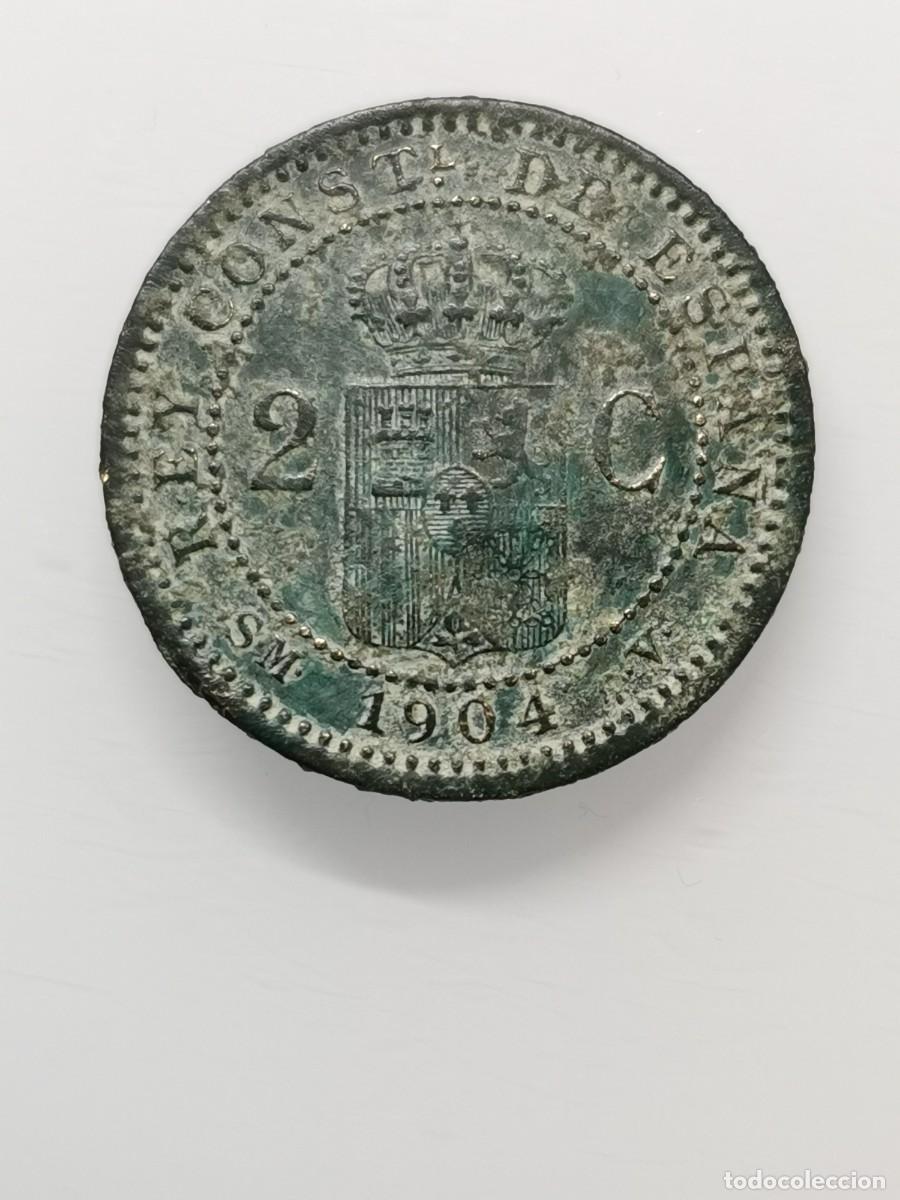 Monedas de Espa&ntilde;a: Alfonso XIII 2 C&eacute;ntimos 1904-04 SM V - Foto 2