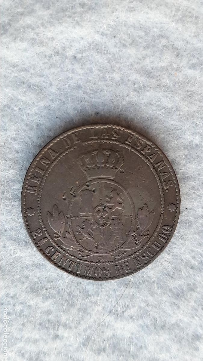 Monedas de Espa&ntilde;a: Isabel II. 2 1/2 C&eacute;ntimos. A&ntilde;o 1867. Ceca de Barcelona. - Foto 2