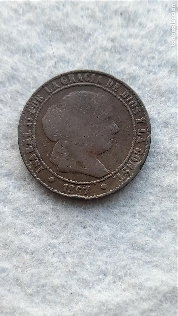 Monedas de Espa&ntilde;a: Isabel II. 2 1/2 C&eacute;ntimos. A&ntilde;o 1867. Ceca de Barcelona. - Foto 1