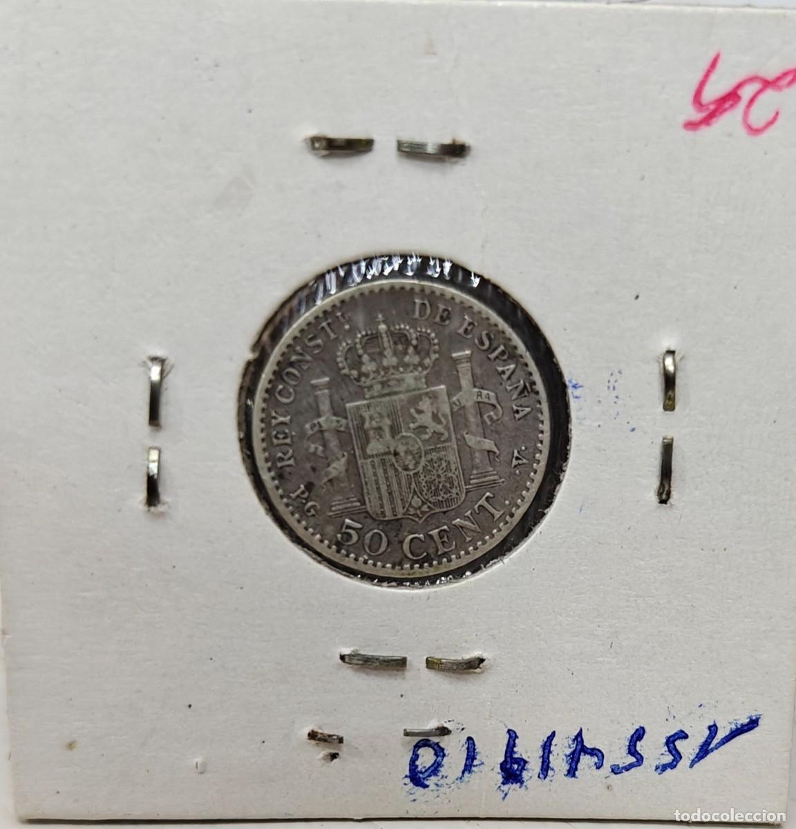 Monedas de Espa&ntilde;a: Moneda 50 centimos Alfonso XIII de 1896. MBC - Foto 2