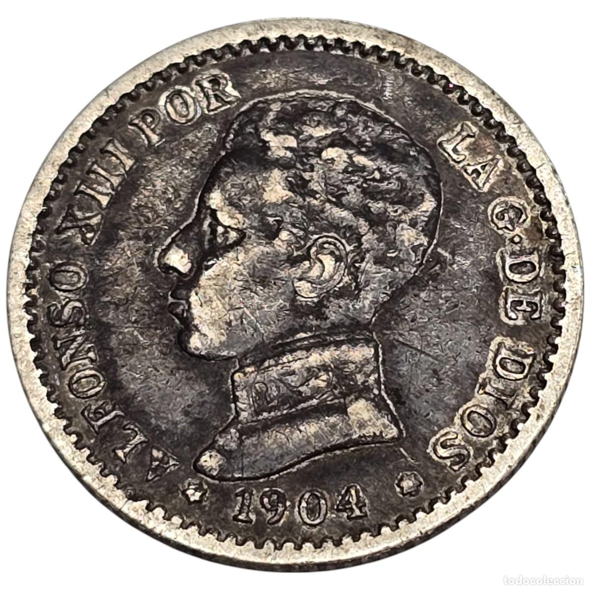 Monedas de Espa&ntilde;a: ESPA&Ntilde;A. ALFONSO XIII. 50 CENT. PGV. 1904. - Foto 1