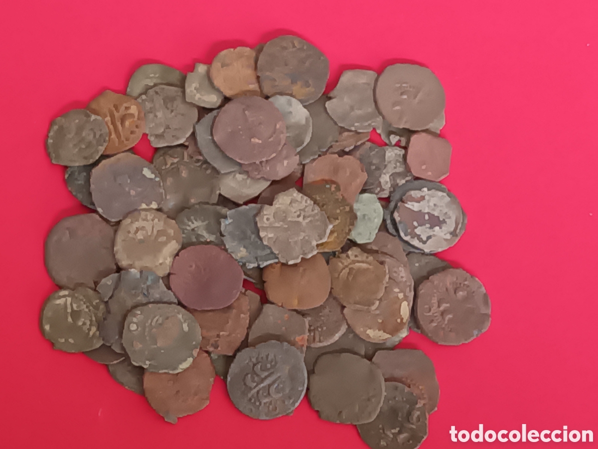 Monedas de Espa&ntilde;a: LOTE DE 75 DINEROS DE VAL&Eacute;NCIA. - Foto 1
