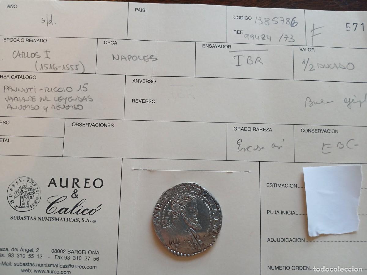 Monedas de Espa&ntilde;a: 1/2 Ducado Carlos I Napoles - Foto 5