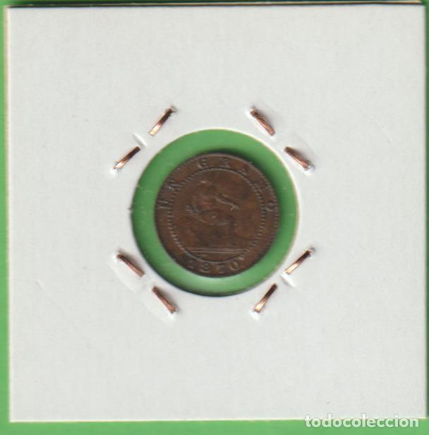 Monedas de Espa&ntilde;a: MONEDAS - GOBIERNO PROVISIONAL - 1 C&Eacute;NTIMO 1870 - CCT-23 (MBC+) - Foto 2